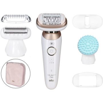 Epilator Silk-Epil SES9-071 Baterie Li-Ion Pensete Alb/Auriu Epilator Silk-Epil SES9-071 Baterie Li-Ion Pensete Alb/Auriu